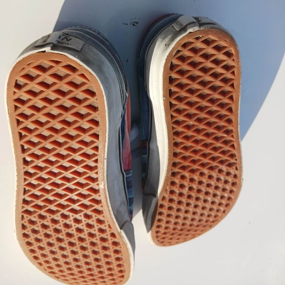 Vans Size 6 Red Blue Mix Kid's Sneaker Shoes - Picture 8 of 9